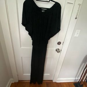 Off the shoulder black maxi dress